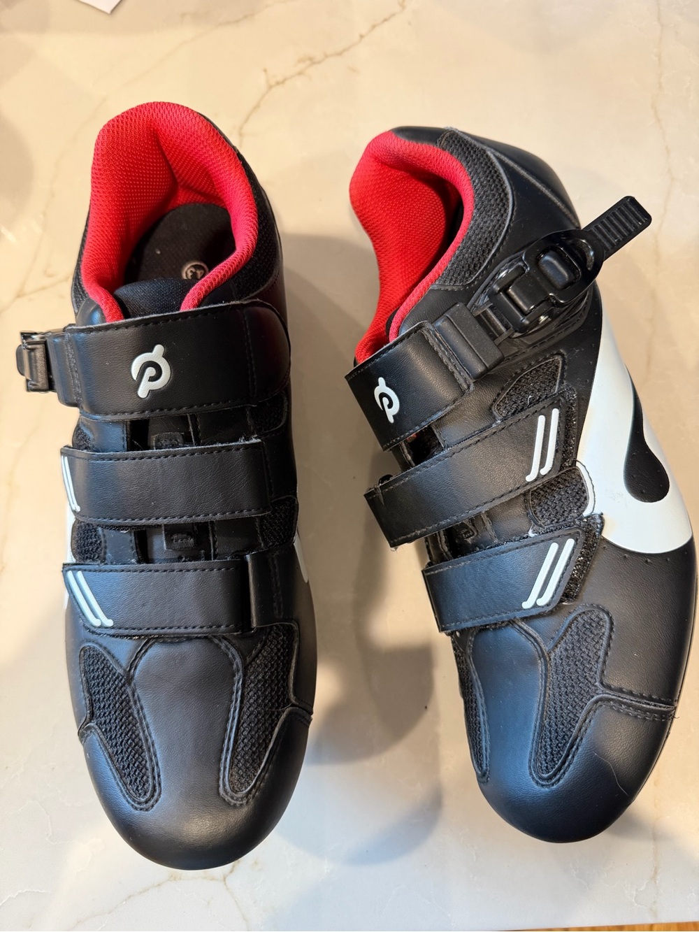 Peloton Cycling Shoes Black/Red Size 43 (Men's 10 / Women's 12)